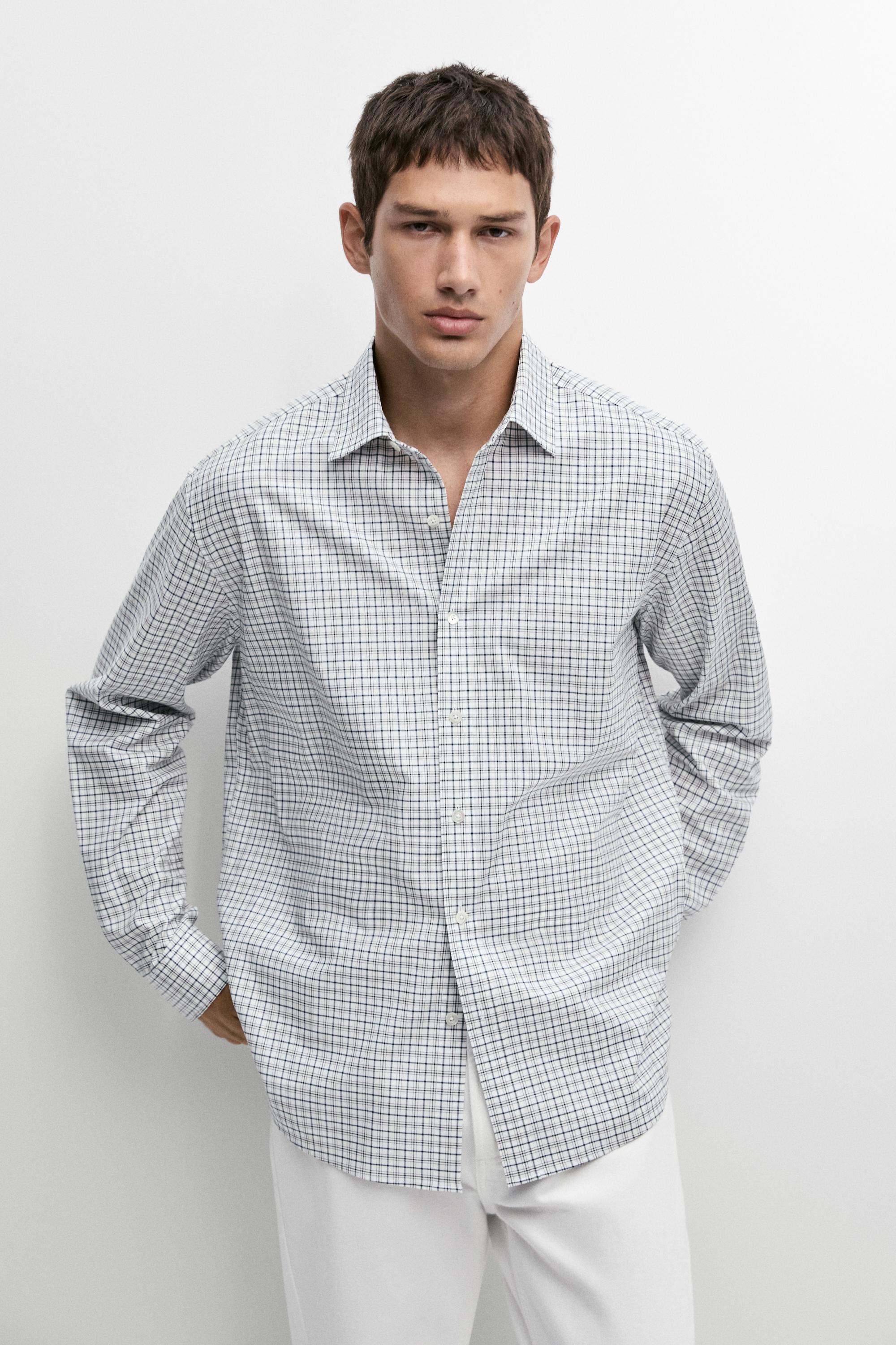 Chemise regular fit à carreaux 100 % coton
